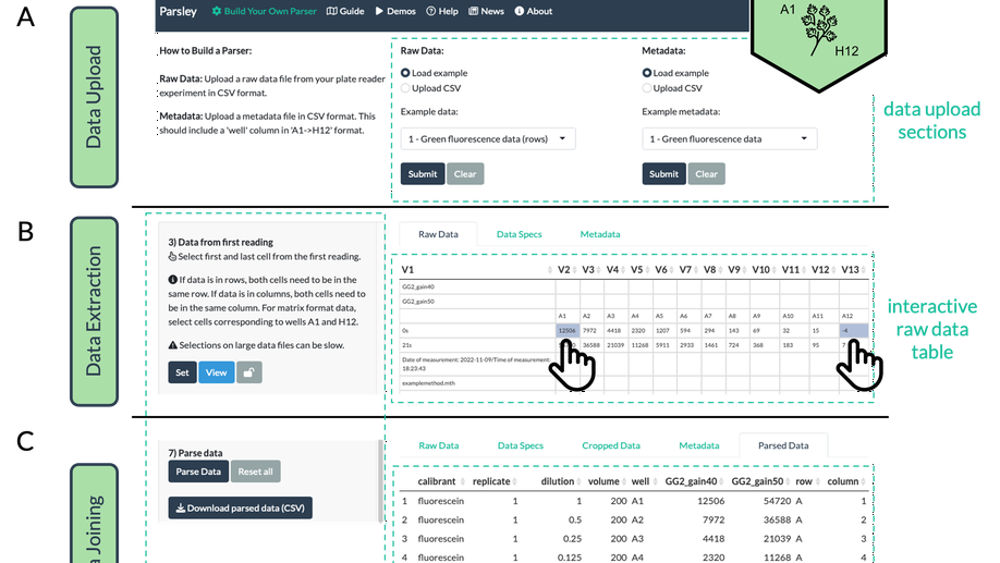 Parsley- a web app for parsing data from plate readers